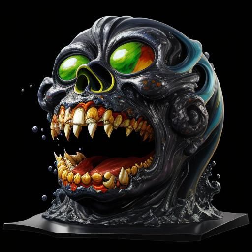 Monster Wave: An Expressionist Oil Painting