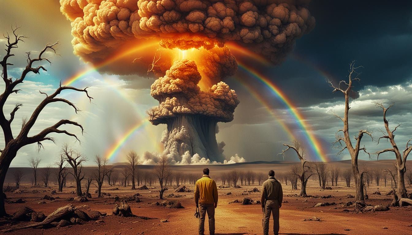 God, Rainbow, and Nuclear Aftermath: Cinematic Still