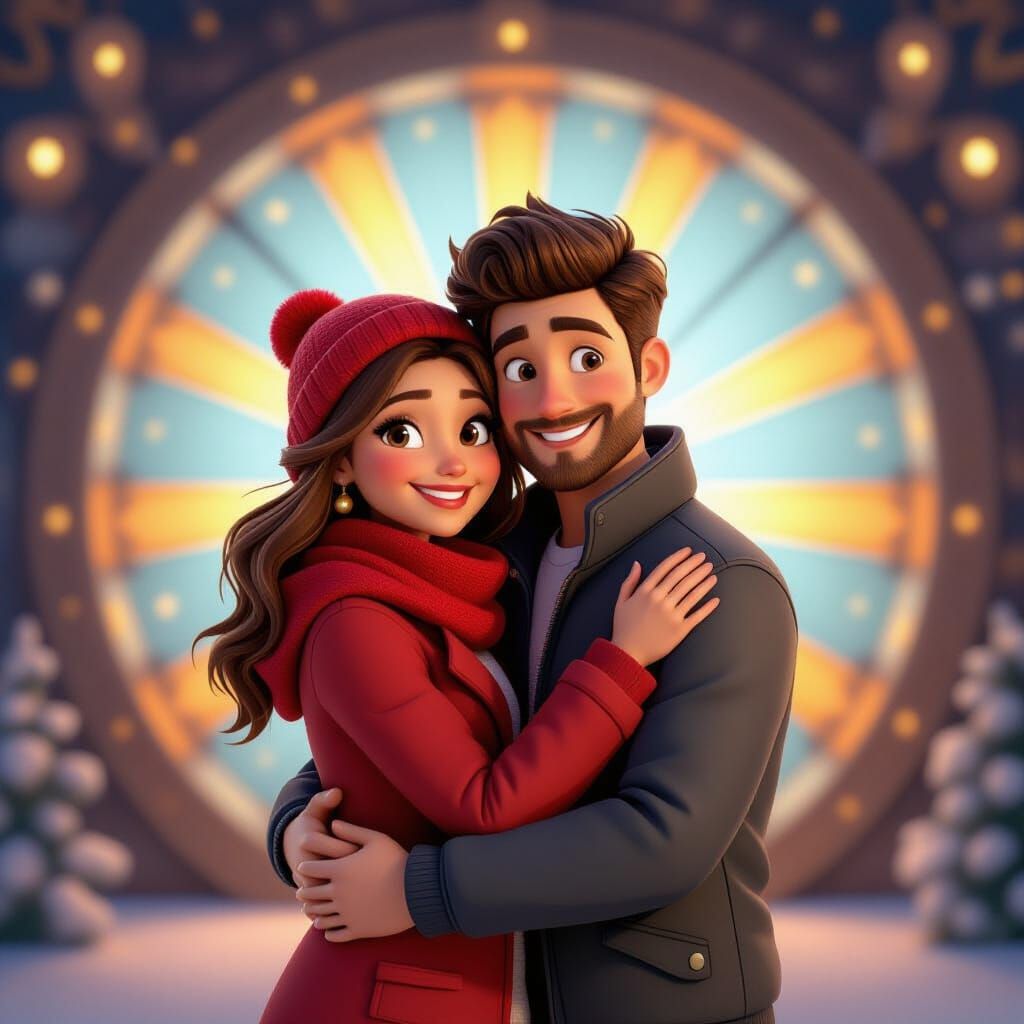 Fantasy Couple Embrace in 3D Digital Art