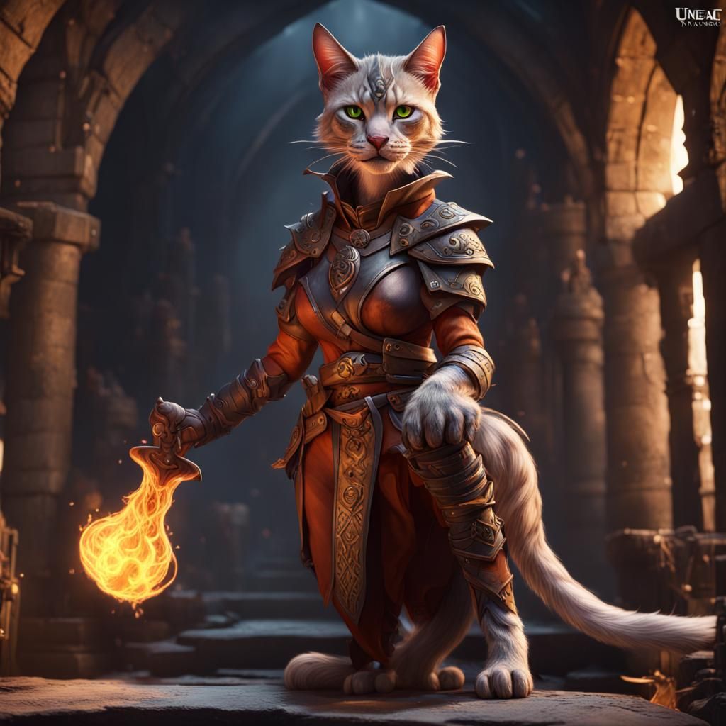Fantasy Female Tabaxi Character Art
