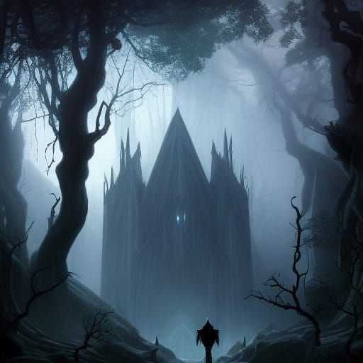 Knight in Cursed Forest: Dark Fantasy Concept Art