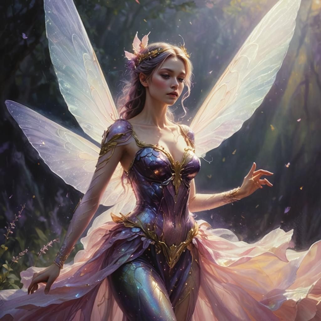 Fairy Saves the Day: A Hyper-Realistic Oil Painting