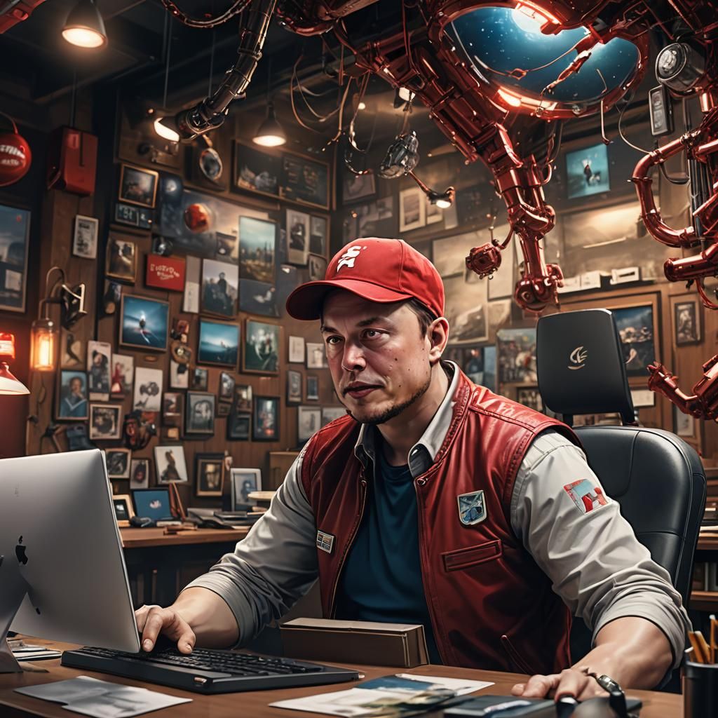 Sobbing Man at Desk: Detailed Matte Painting