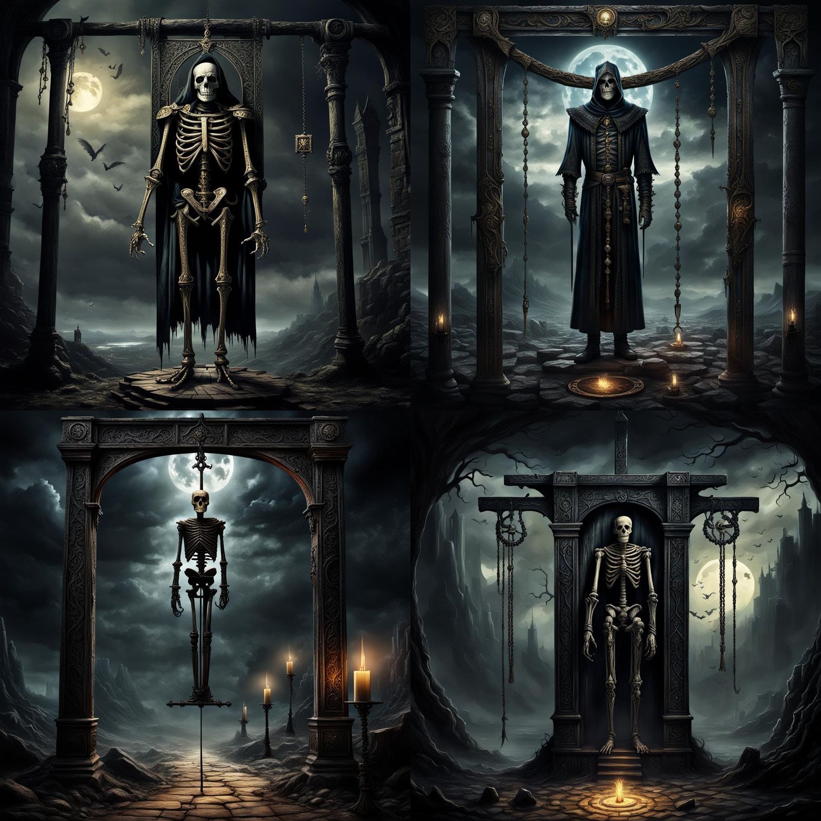 Gothic Tarot Card: The Hangman in Dark Fantasy