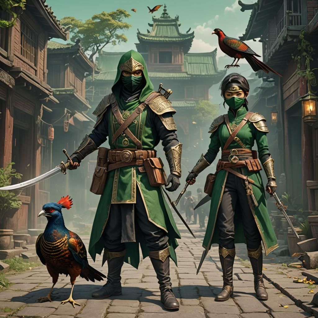 Masked Vigilantes in Victorian Age Matte Painting