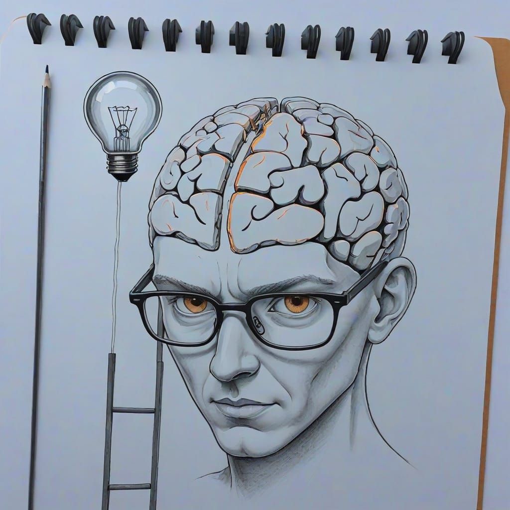 CGI Rendering of Child's Surreal Head Drawing