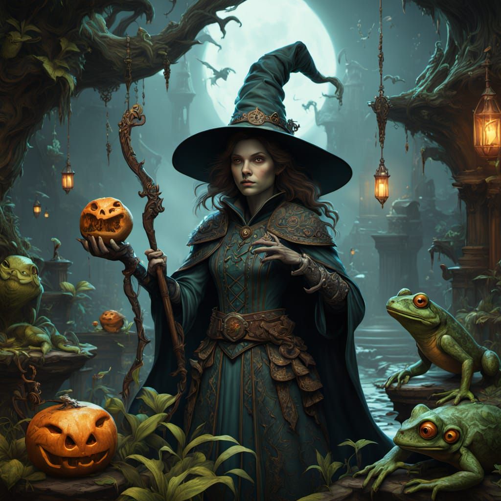 The Wicked Witch in a Realistic Oil Painting