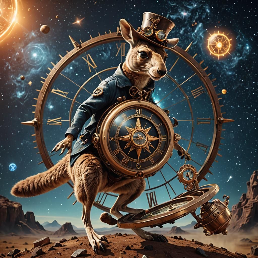 Steampunk Kangaroo's Epic Galaxy Jump