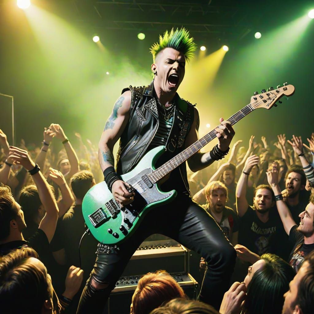 High-Energy Rock Concert: Vibrant Digital Art