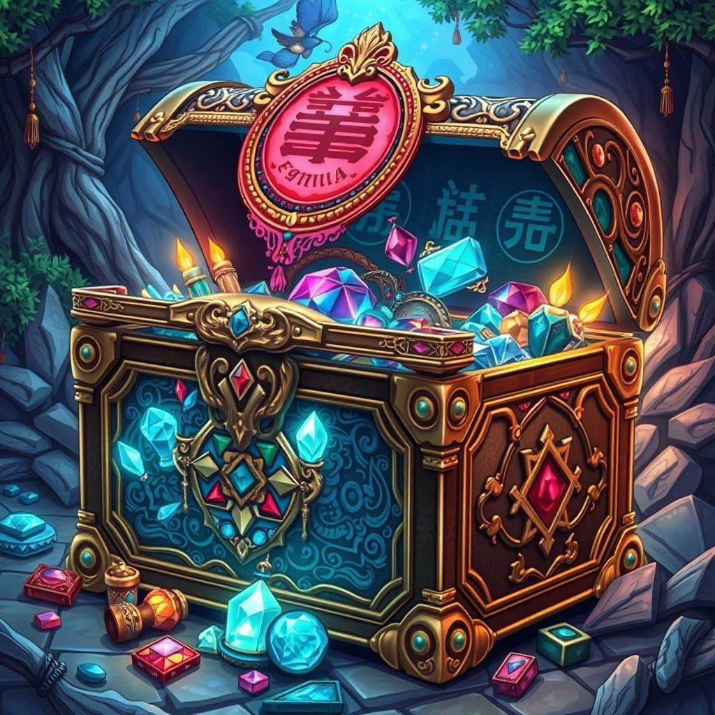 Mystical Treasure Chest in Anime Style