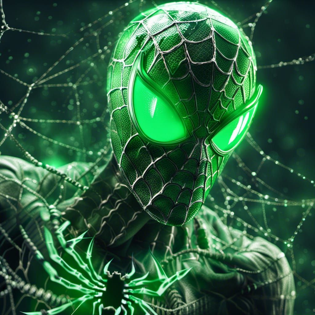 Skeleton Spider-Man Doghead in Dark Gothic Art
