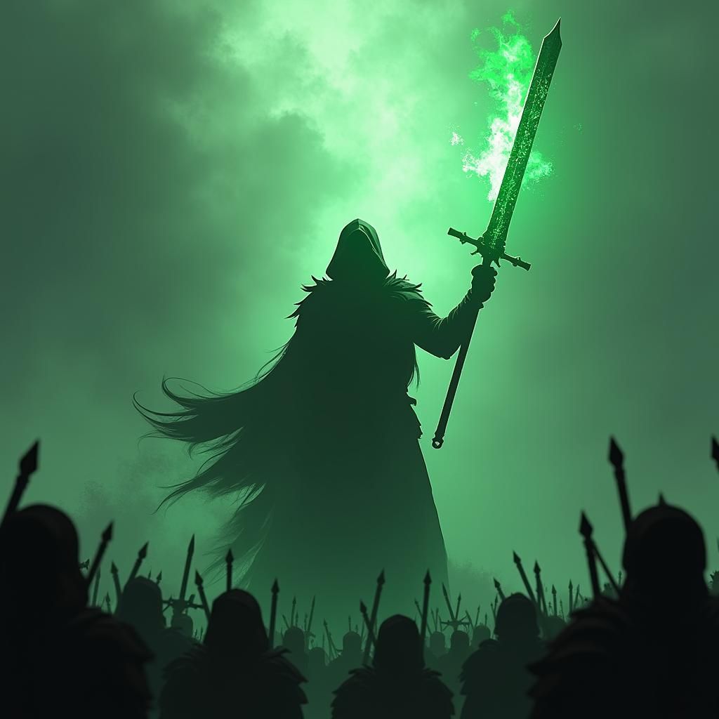 Fiery Warrior Inspires Troops: Digital Concept Art