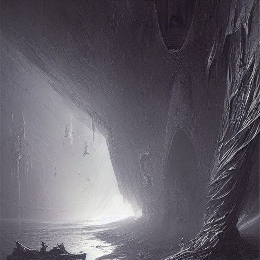 Creepy Spaceship Horror in Gustave Doré Style