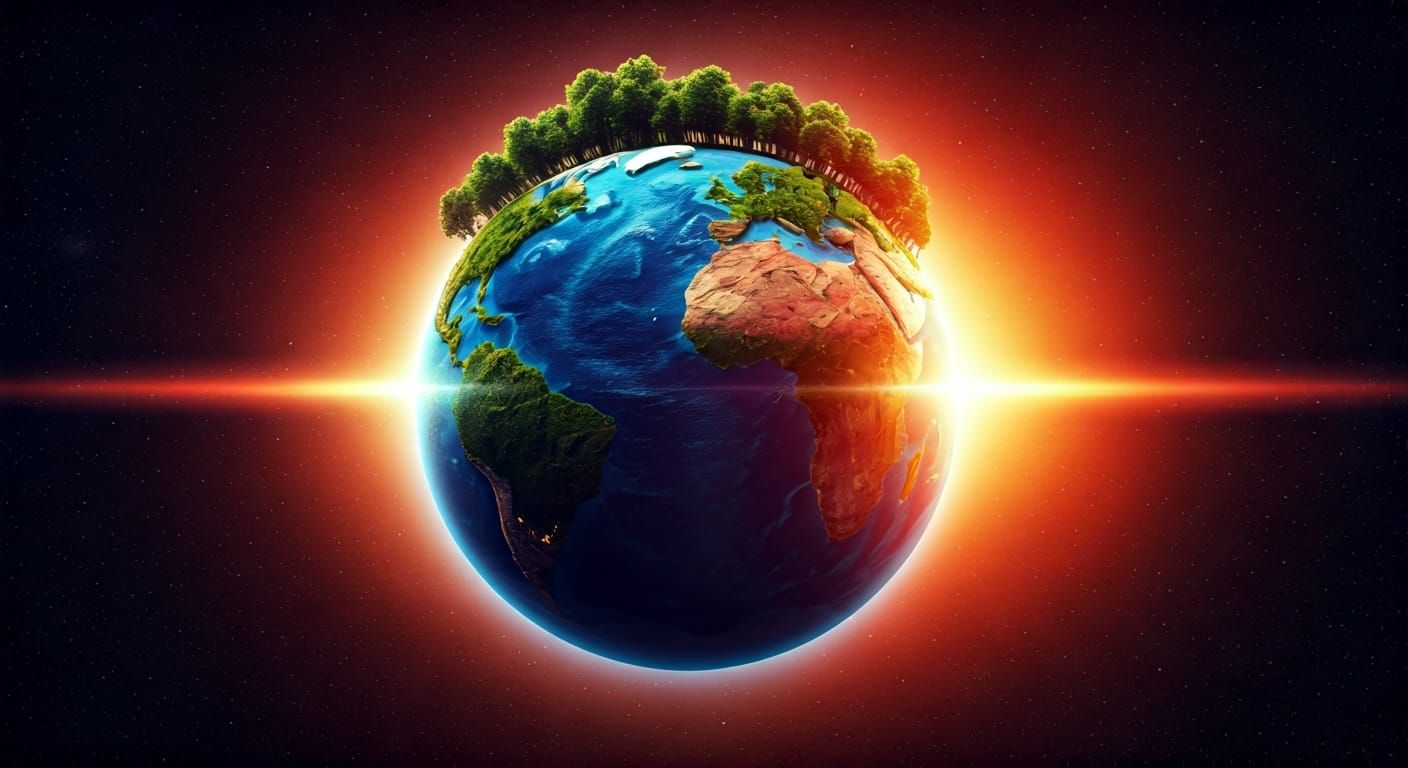 Luminescent 3D Earth with Thriving Wildlife