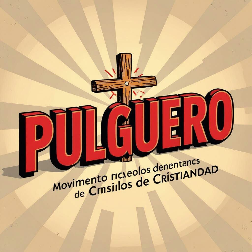 Eye-Catching 'PULGUERO' Sign with Wood Cross and Rainbow