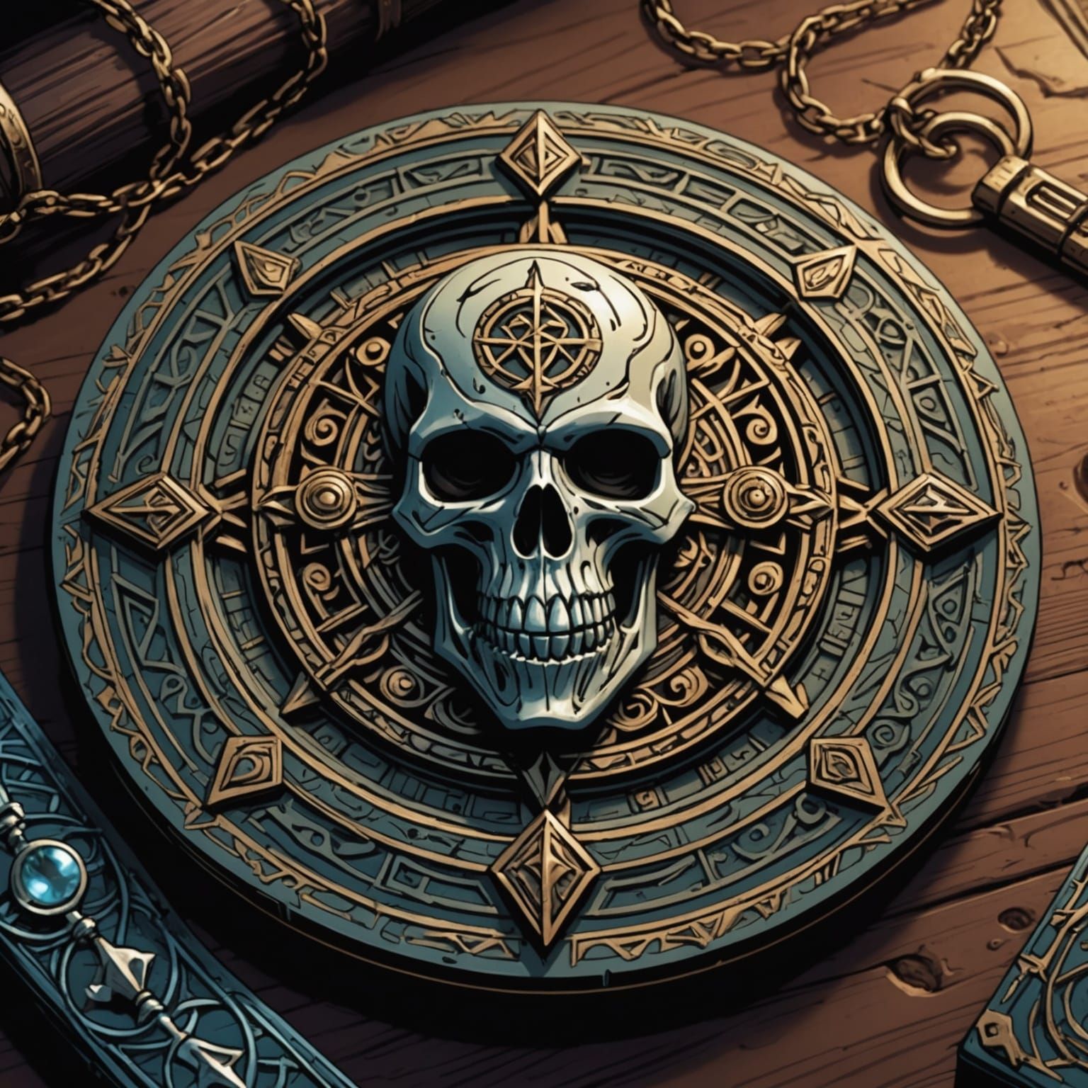 Voodoo Amulet in Comic Book Art Style