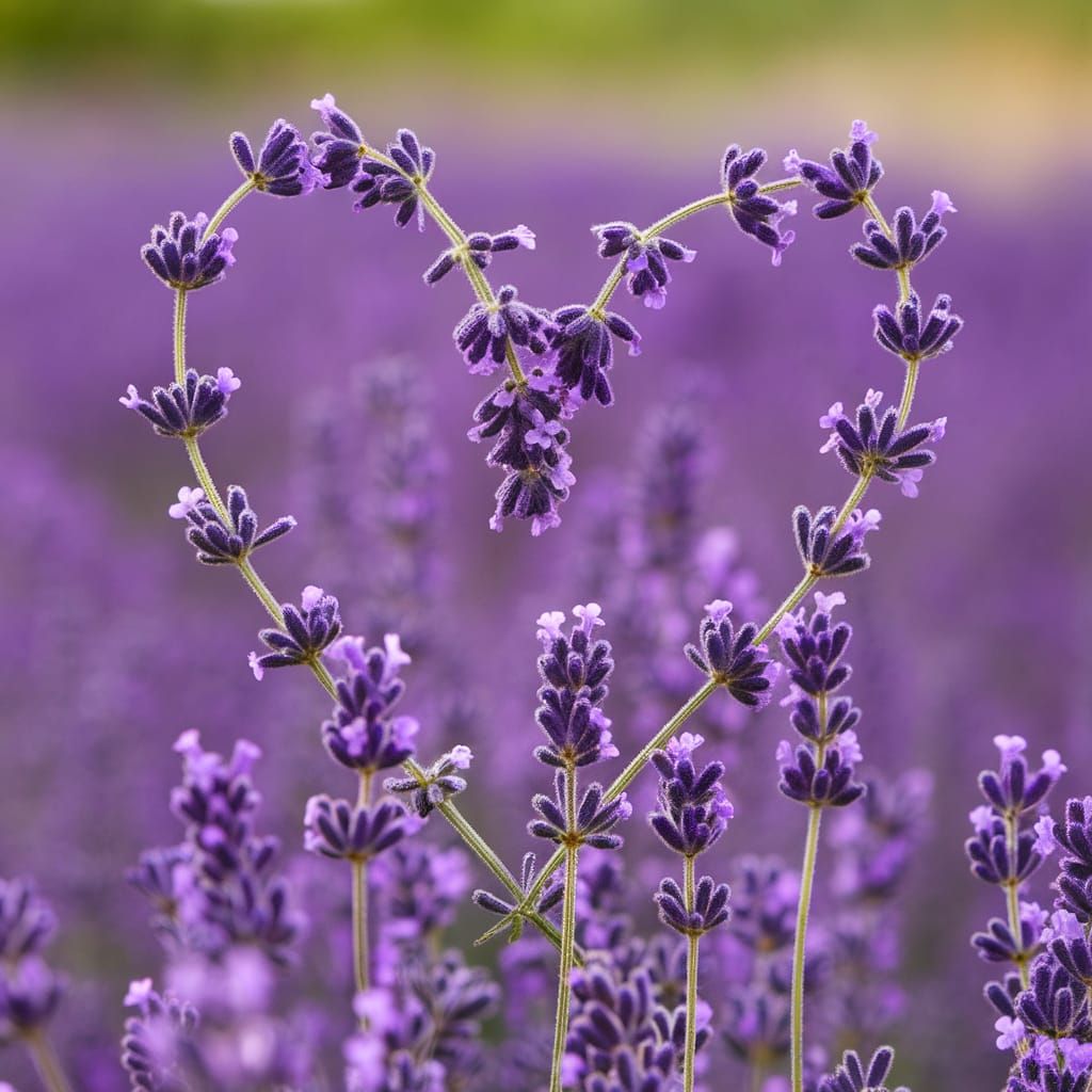 Lavender Heart Over Lavender Field