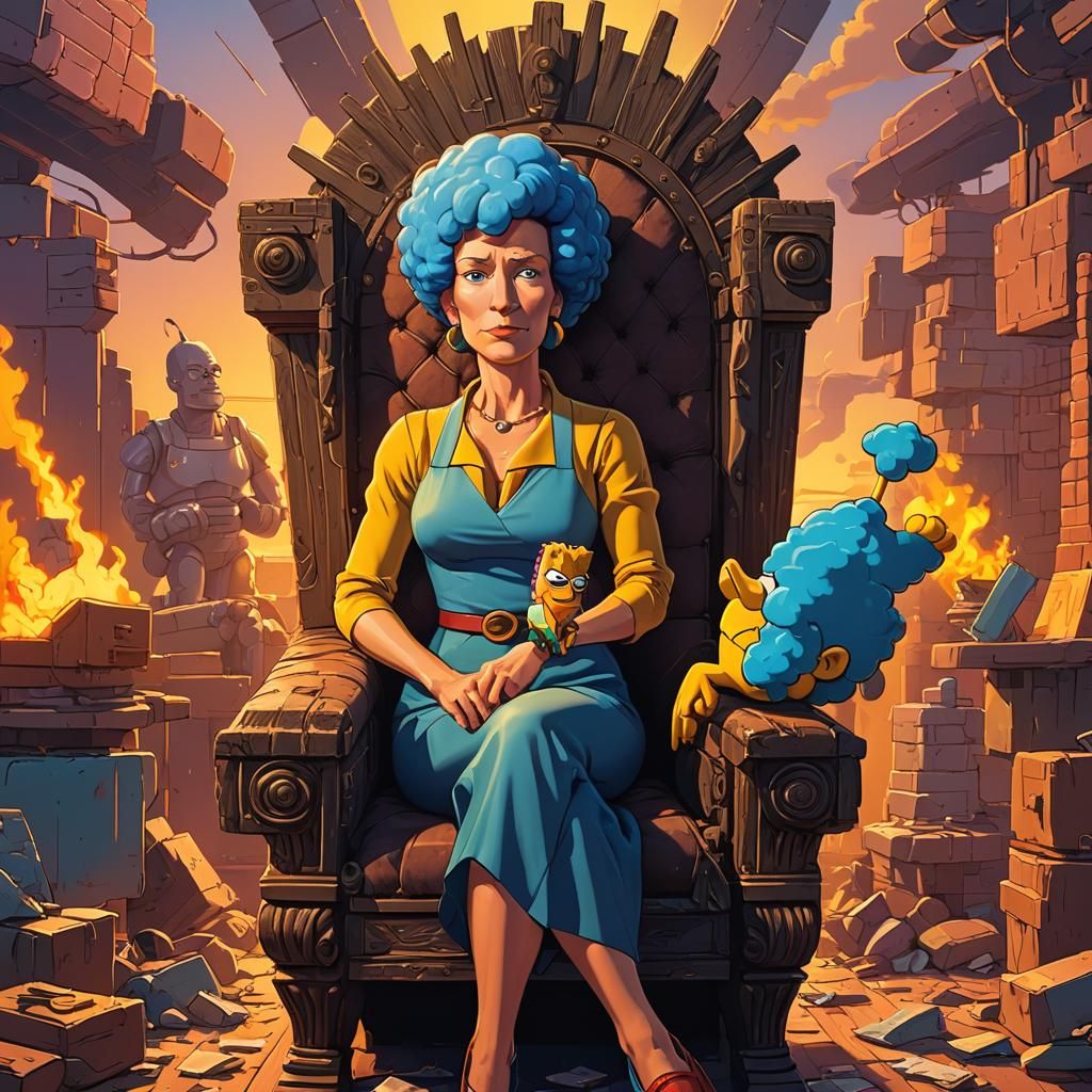 Lois Griffin and Marge Simpson Fusion Portrait