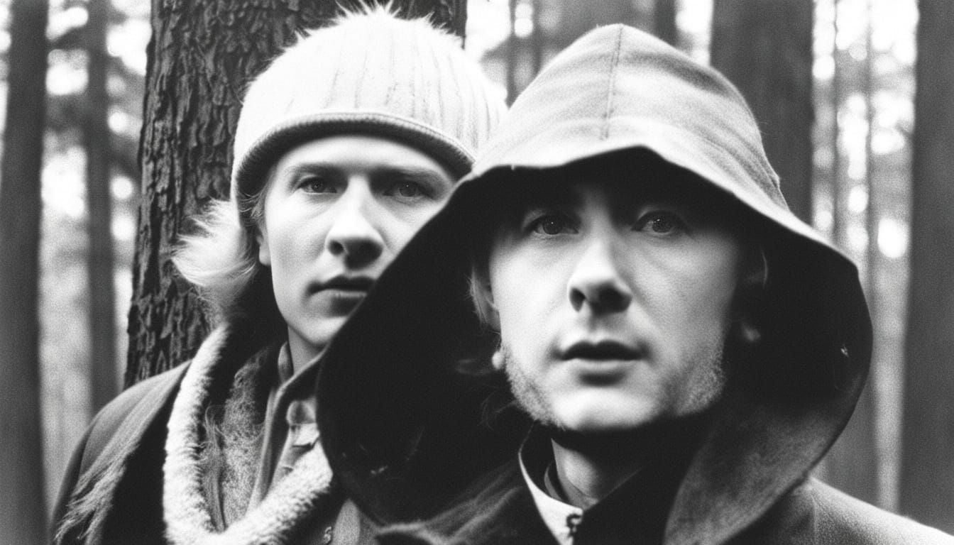 Gothic Pig Portrait in Eerie Forest