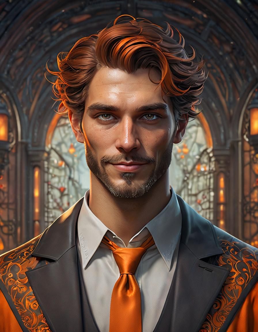 Halloween Man Portrait in Hyperdetailed Digital Art