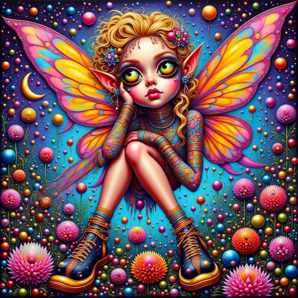 Funky Fairy Goddess Amidst Retro Rebellion