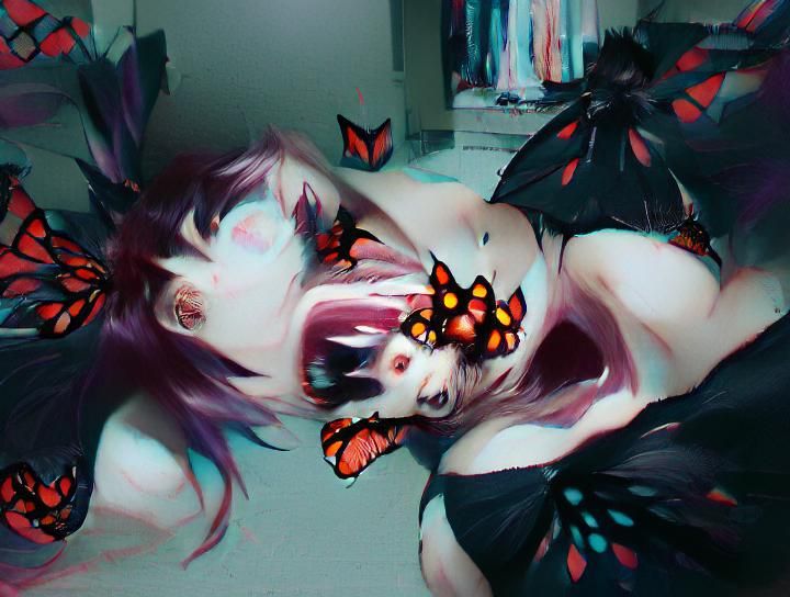 Detailed Butterfly Demon Illustration