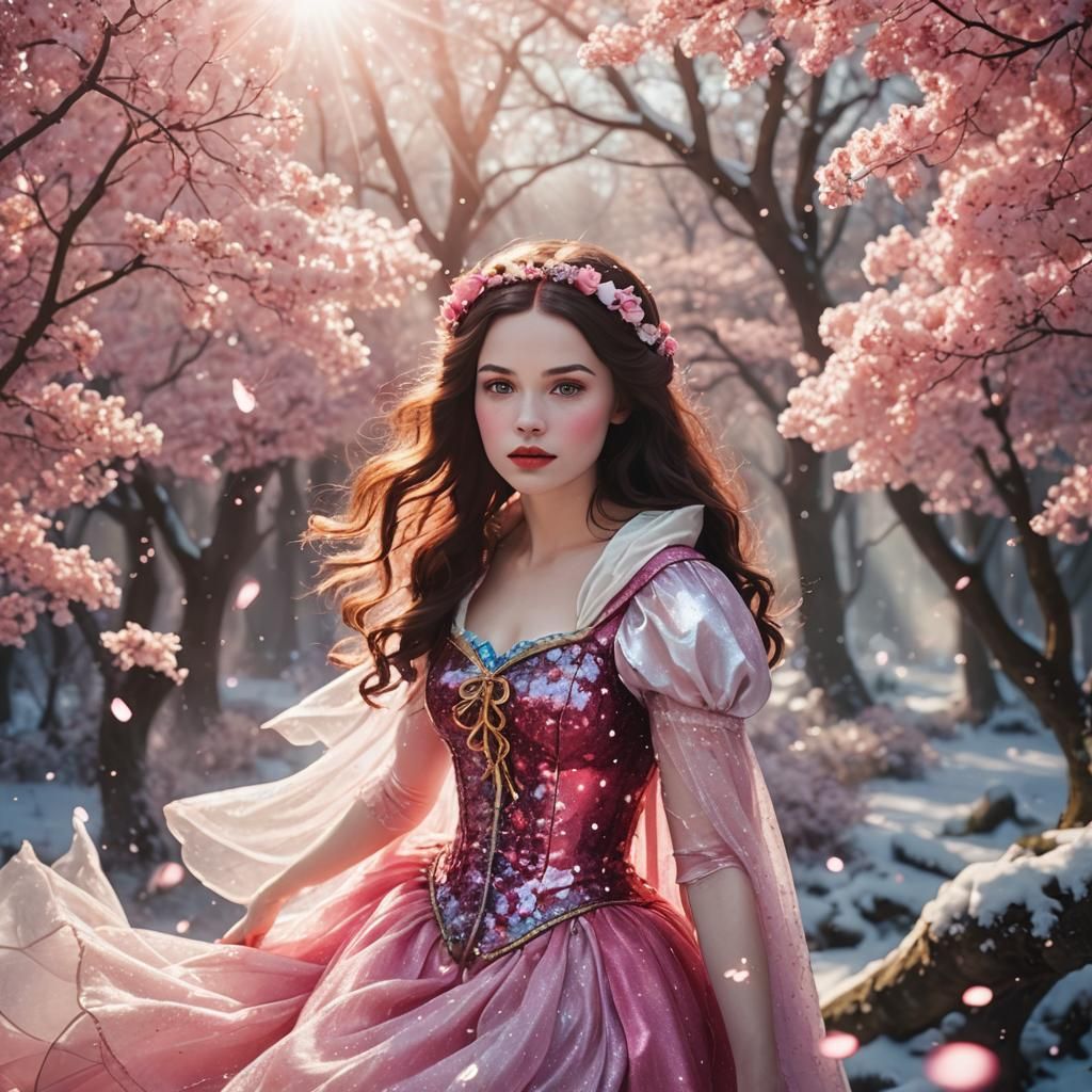 Snow White Space Mermaid in Pink Sparkles
