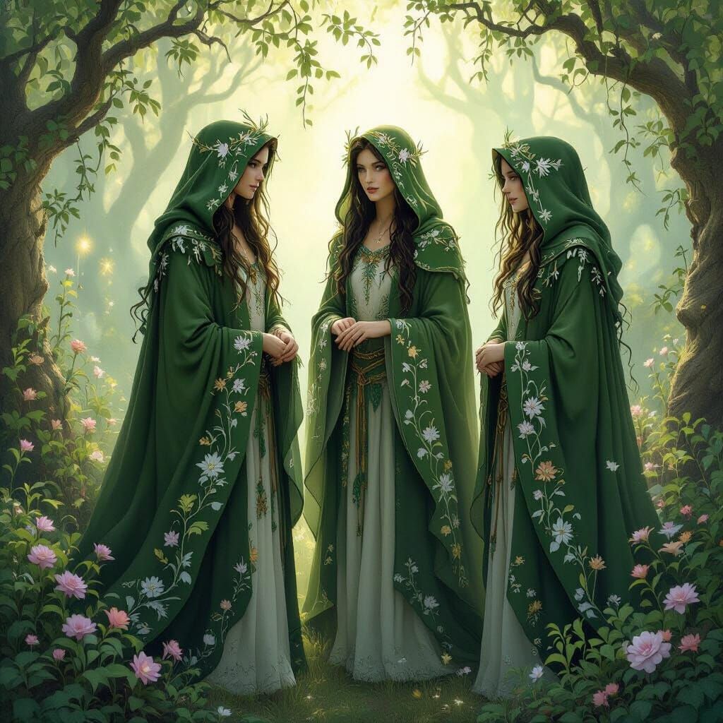Green Faerie Protectors with Ethereal Aura