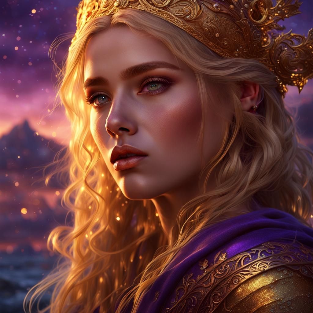 Golden Haired Beauty in Dark Fantasy Style