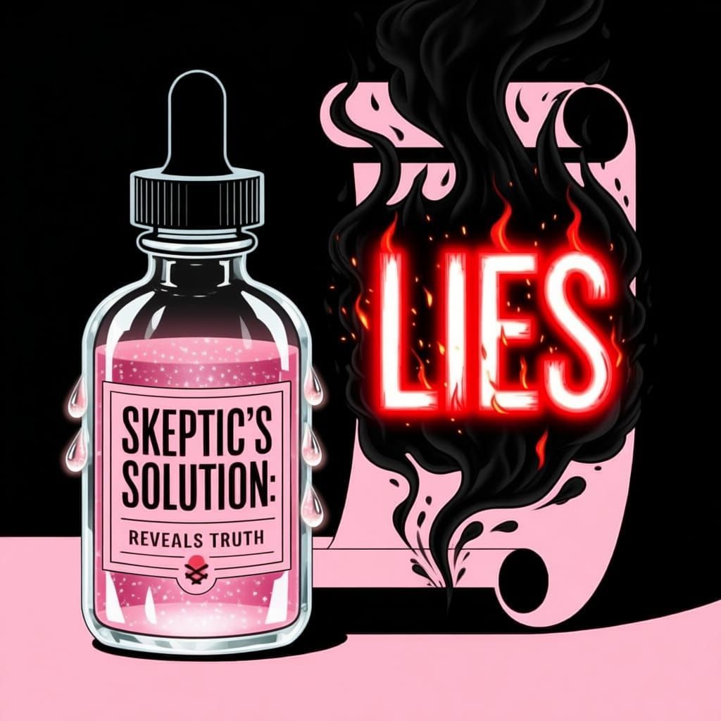 Skeptic's Potion Reveals Truth in Minimalist Graphic Design