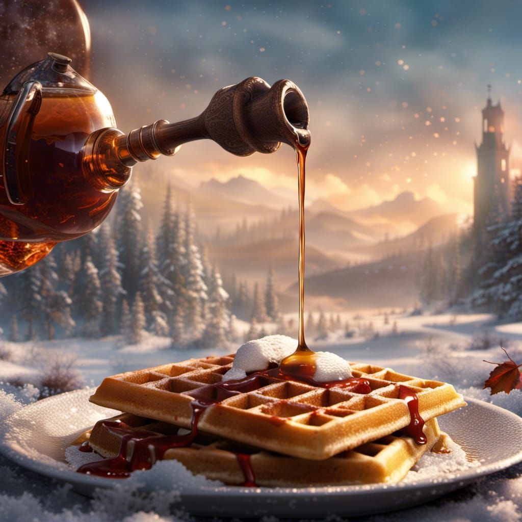 Waffle with Maple Syrup: Digital Matte Painting