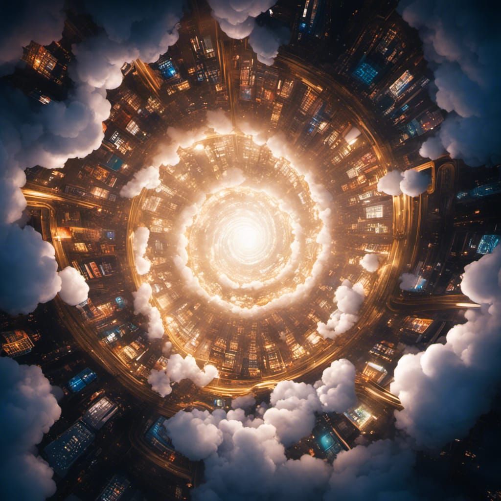 Surreal Vortex of Playing Cards and Teacups