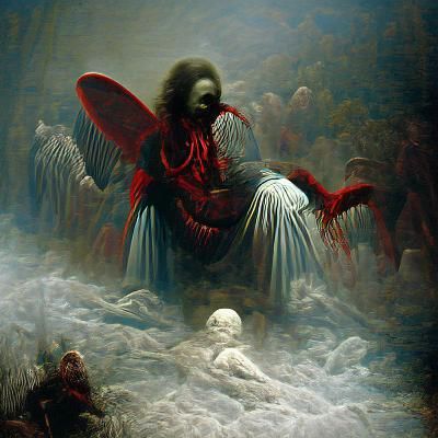Terrifying Angel: Gothic Horror Artwork
