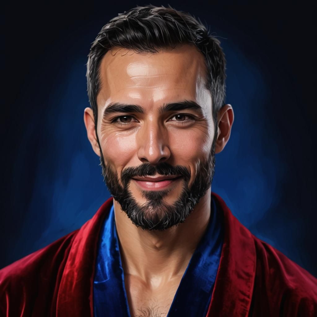 Friendly Man in Velvet Robes, Alcohol Ink Digital Art