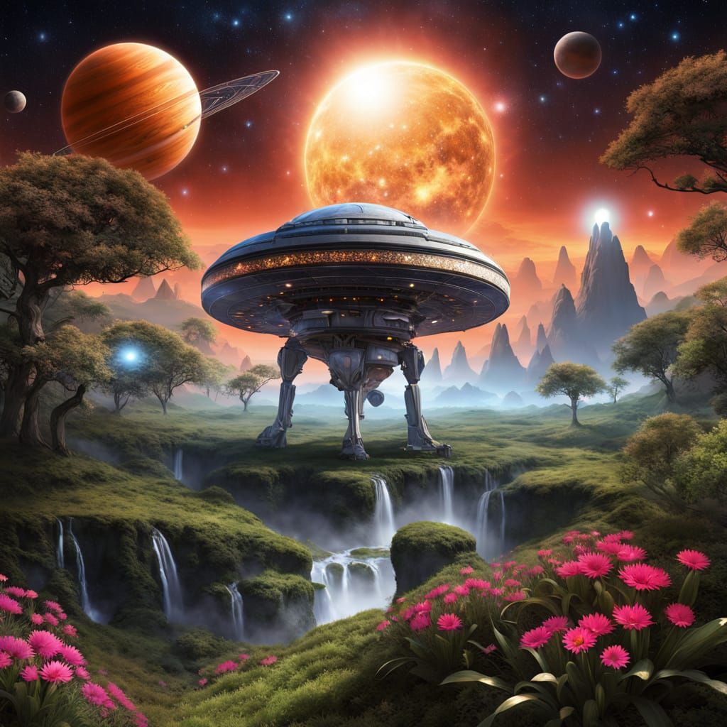 Steampunk Alien Goddess in Haute Couture Attire