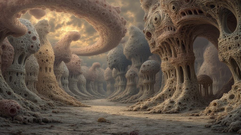 Surreal Monster Architecture in Magical Style