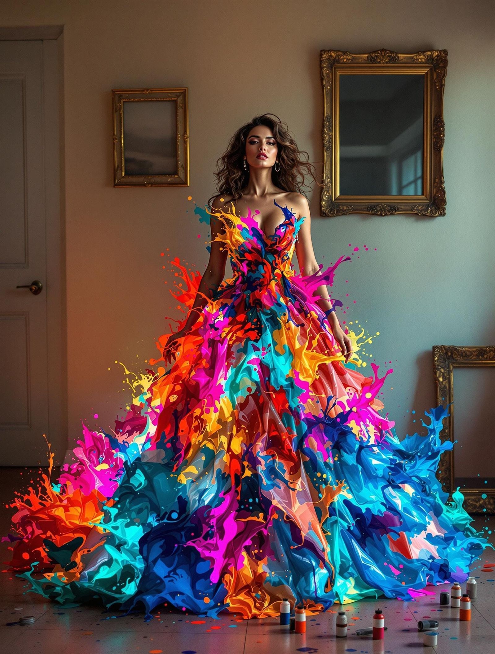 Vivid Woman Radiates Hope in Chromatic Gel Filtered Photogra...