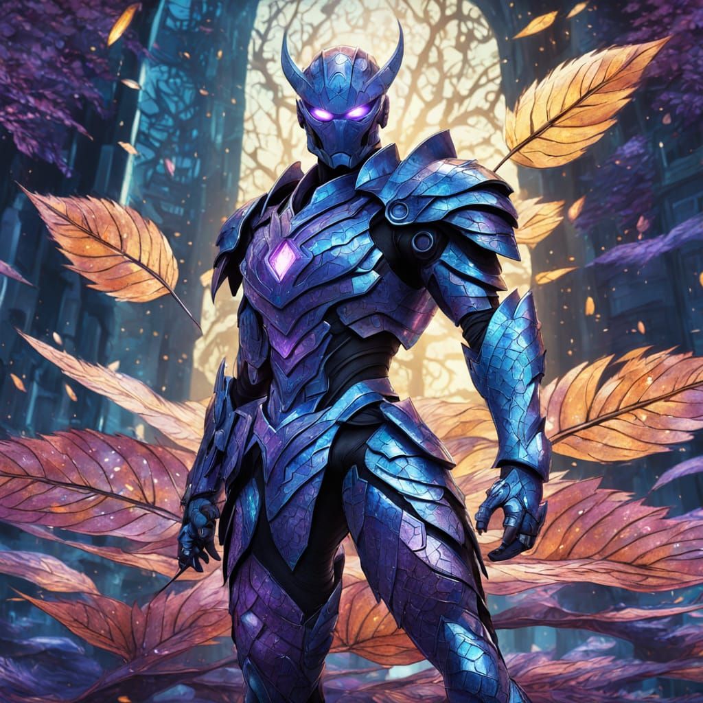 Biomechanical Anime Supervillain in Vibrant Digital Art