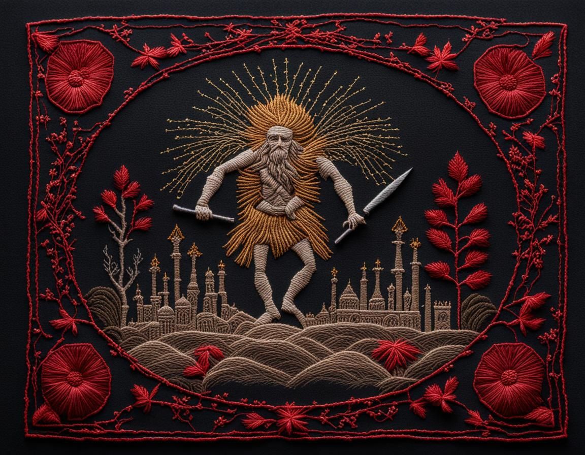 Embroidery Dante's Inferno