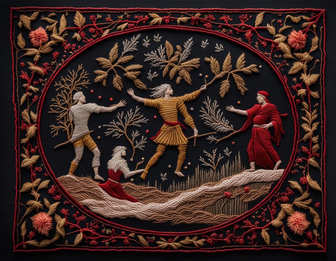 Embroidery Dante's Inferno III