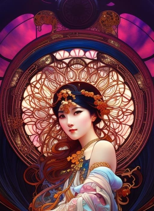 Zodiac Personification in Art Nouveau Style