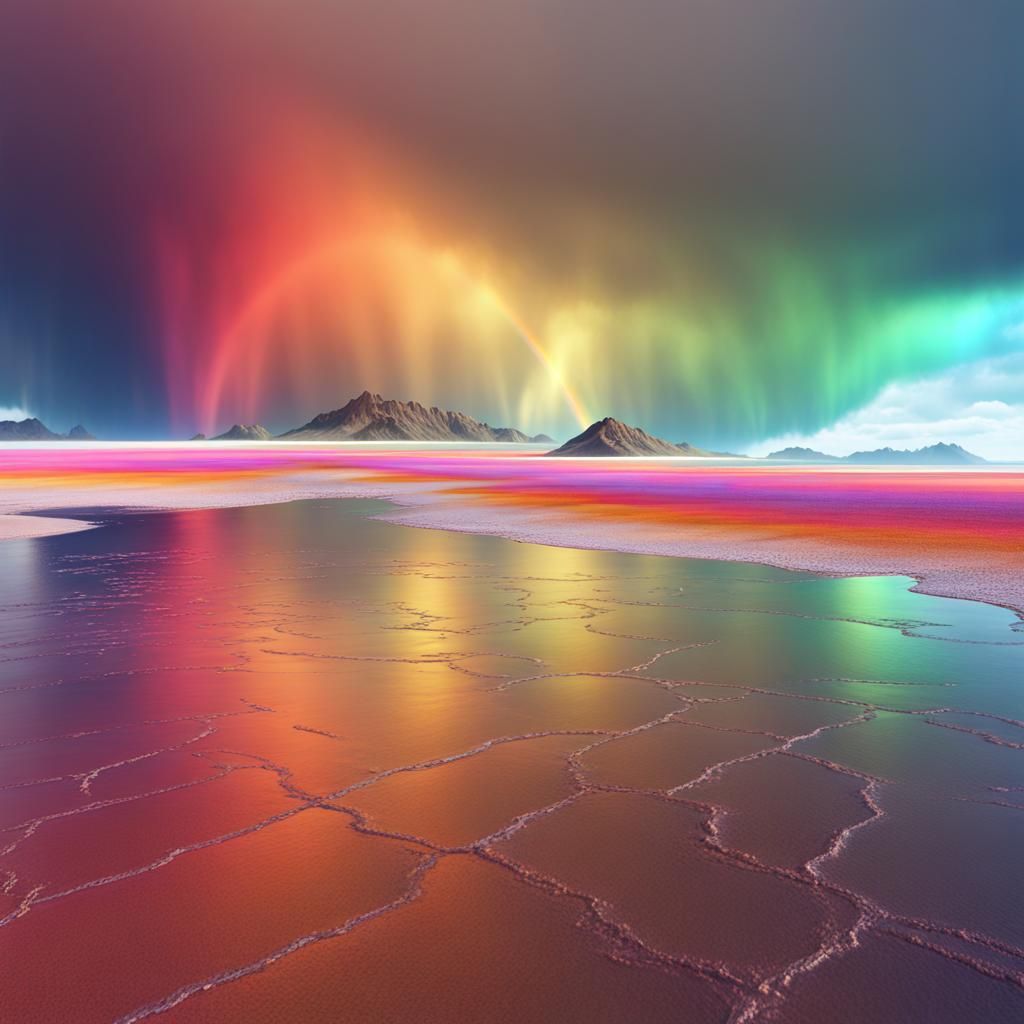 Rainbow Salt Flats: Fantasy Concept Art