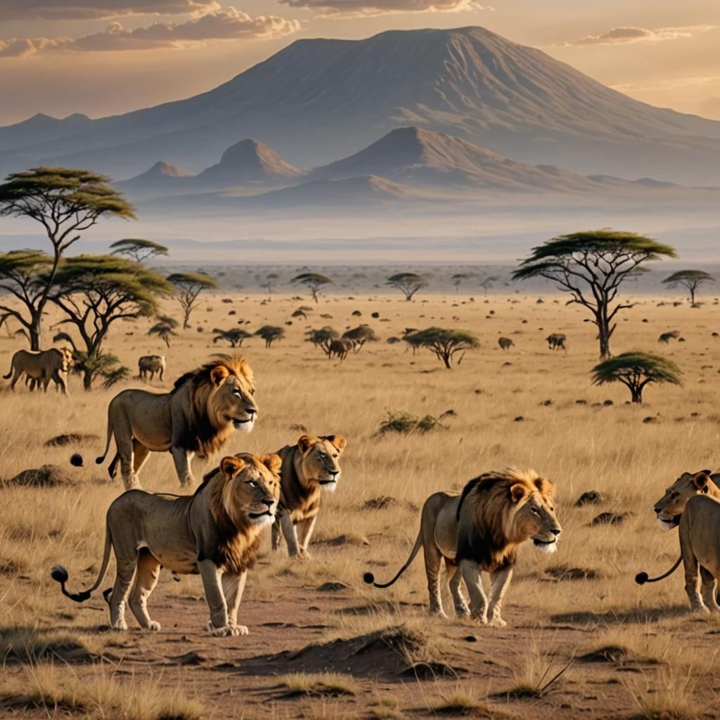 Lion Pride on the Savannah