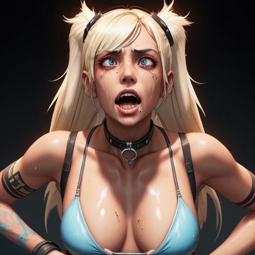 Platinum Blonde Woman in Cel-Shaded Borderlands Style