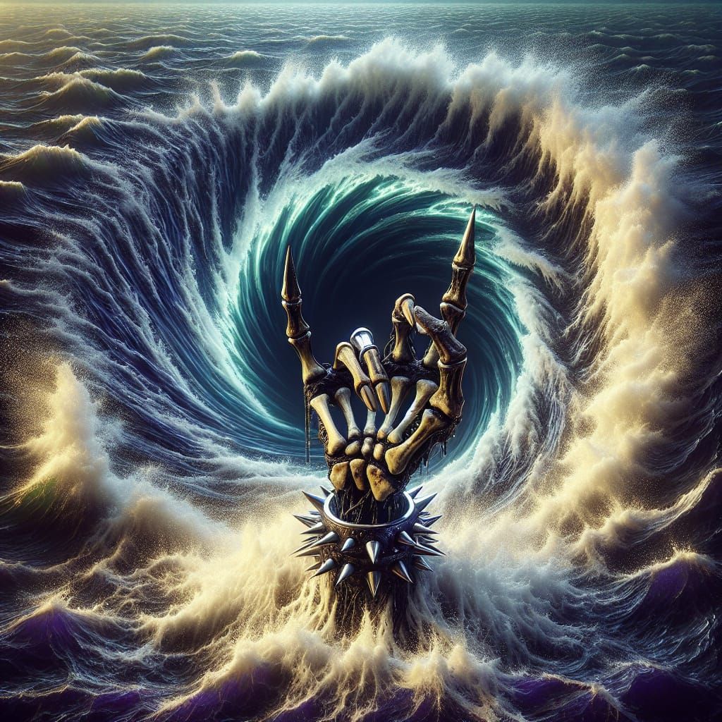 Chaotic Whirlpool of Defiance in Dark Fantasy Style