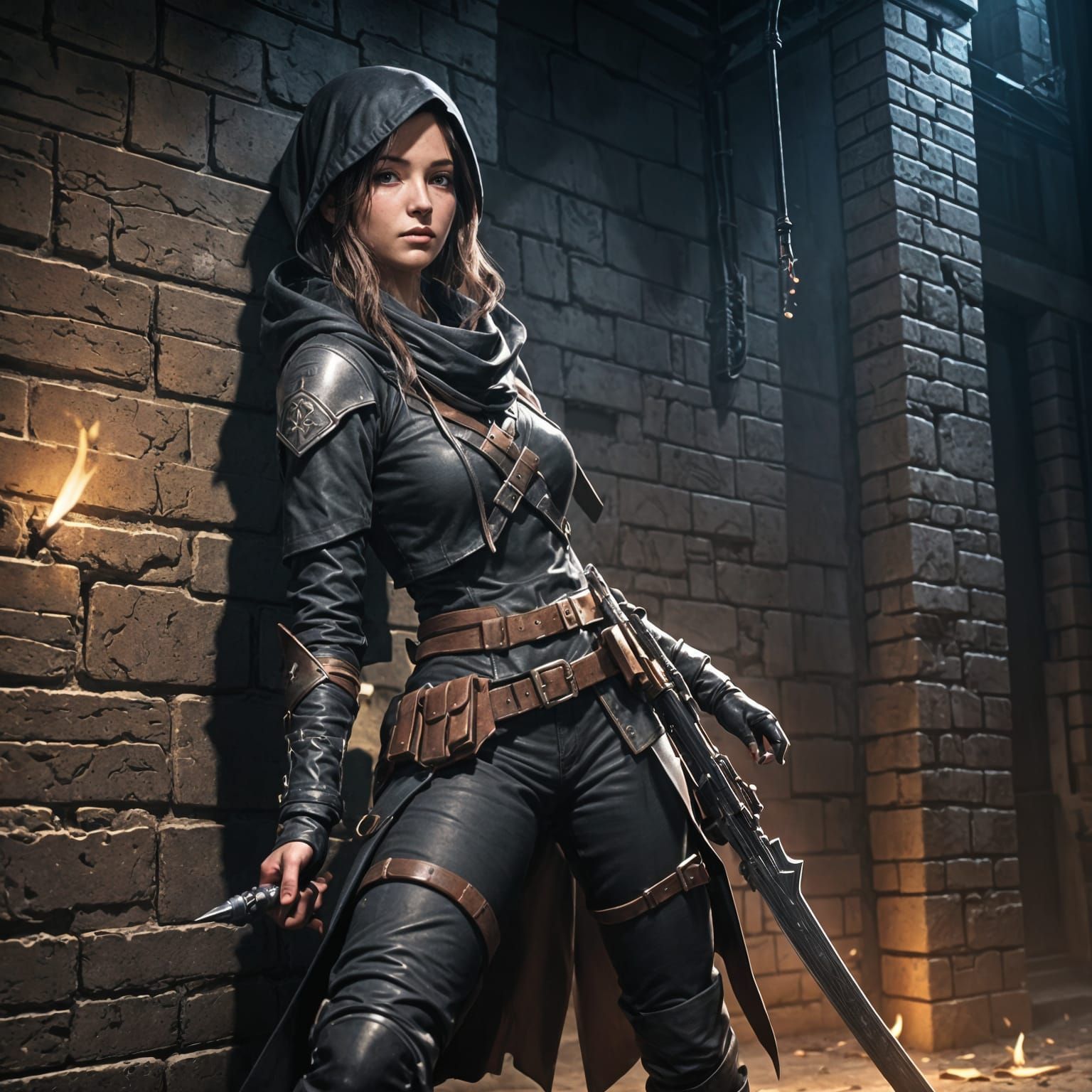 Anime Rogue in Shadows, 3D Art Style