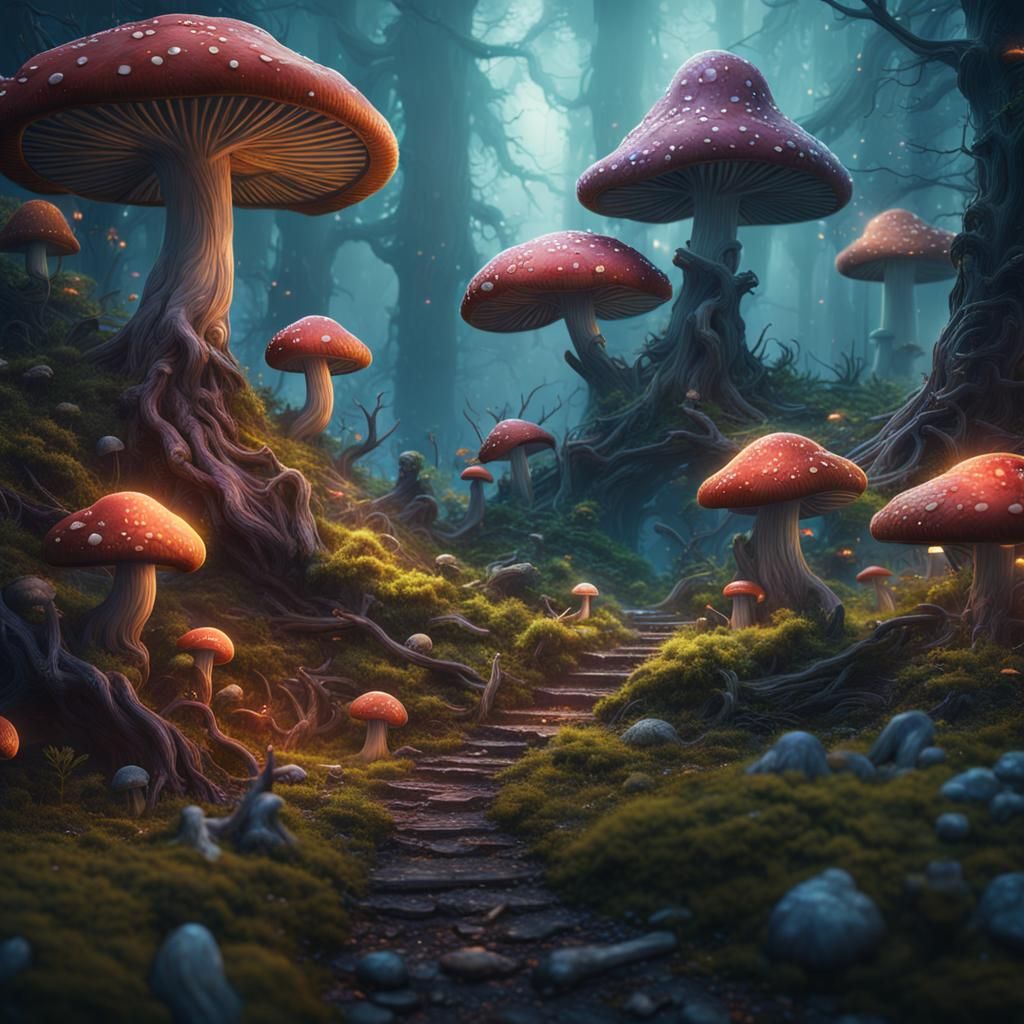 Enchanted Mushroom Forest Concept Art