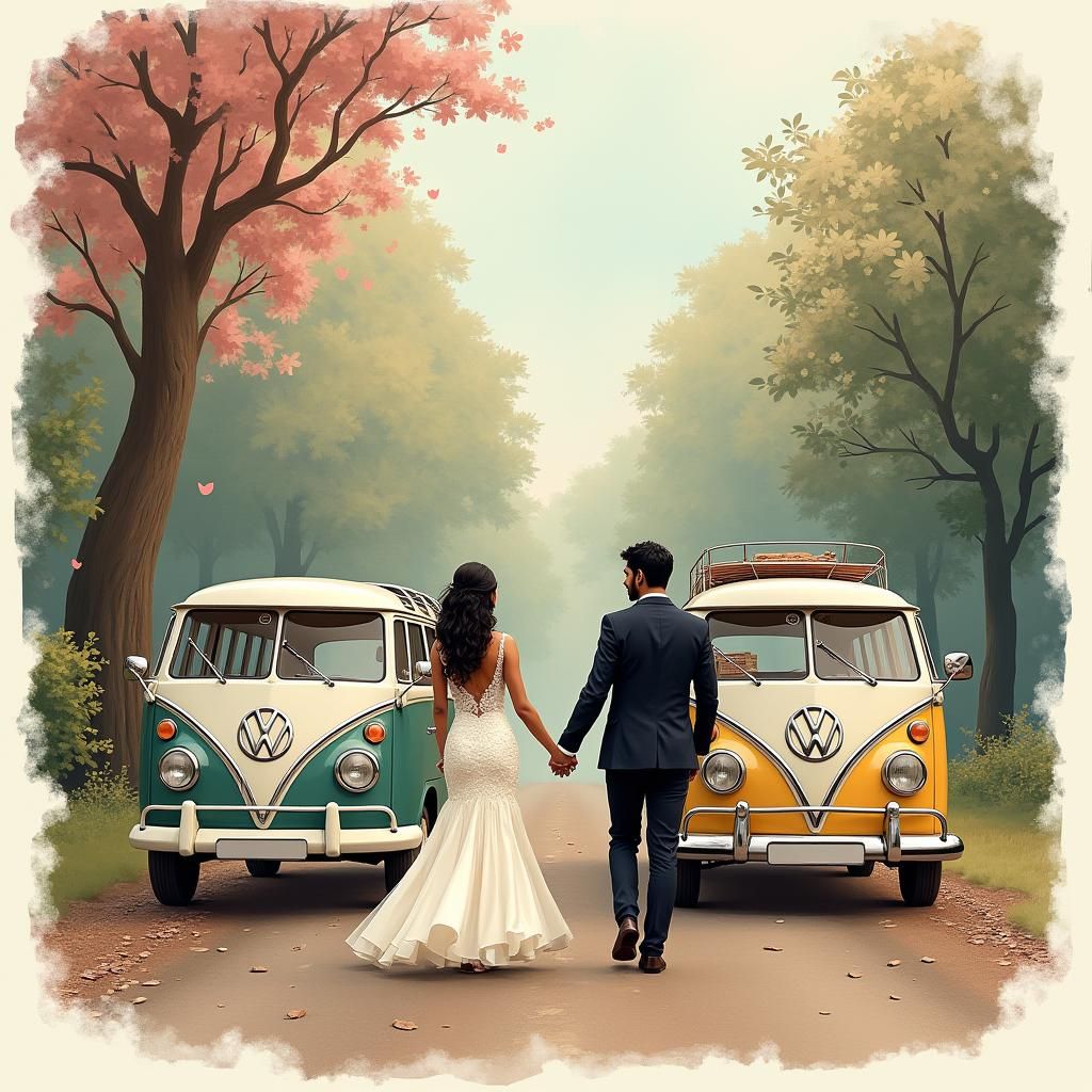 Magical Wedding Invitation: Hogwarts Meets 1960s VW Culture