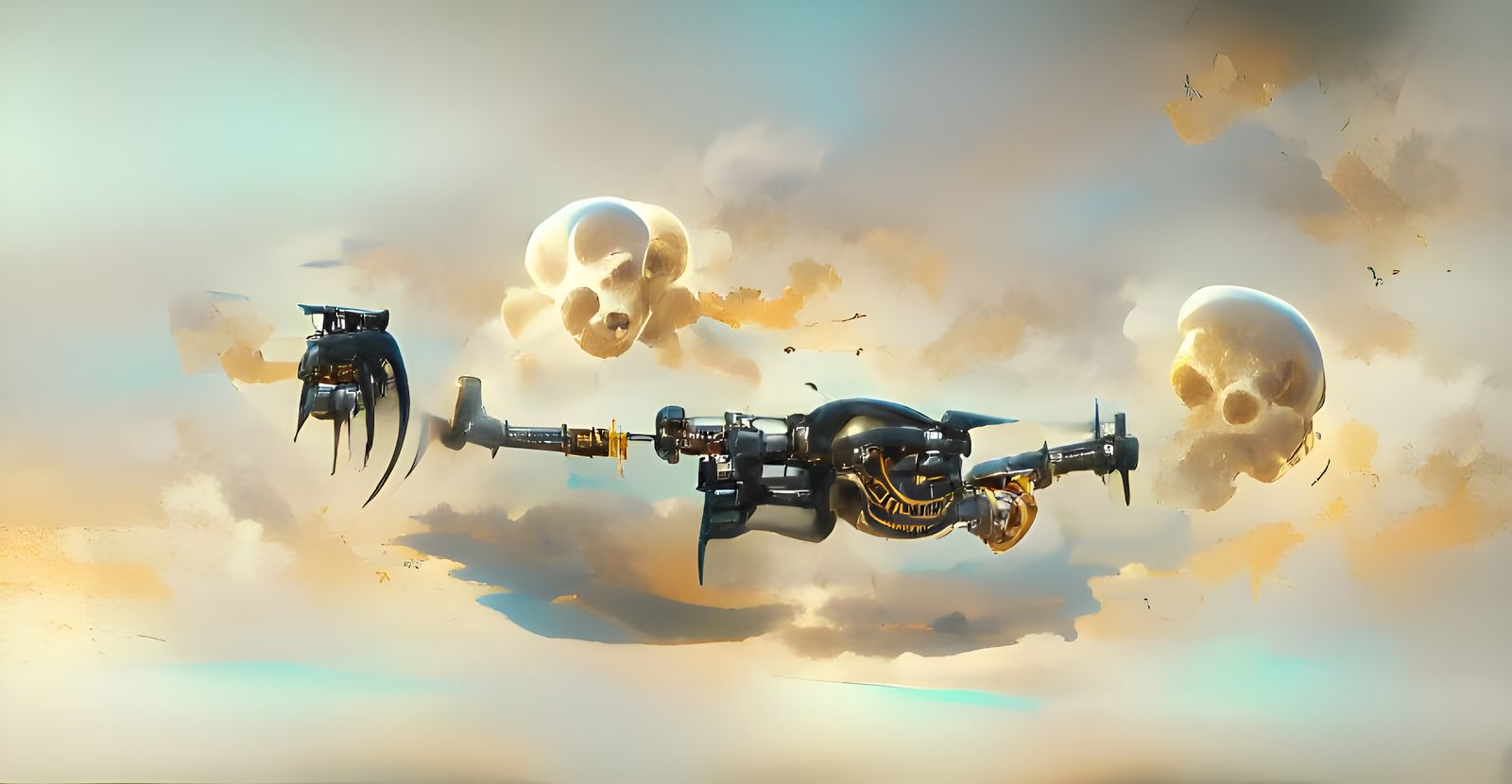 Steampunk Punisher Drone: Digital Art Illustration