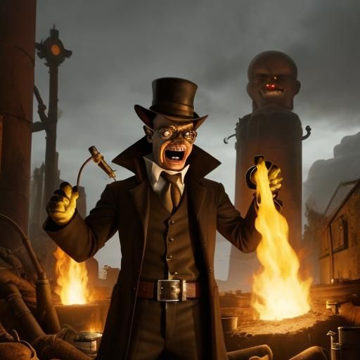 Anthropomorphic Elemental Conjured in Alchemist's Lab